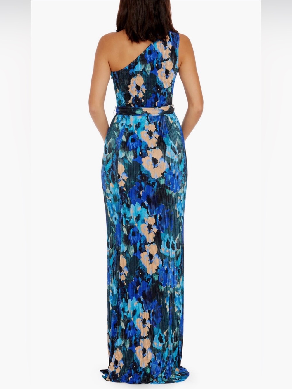 Dress the Population Bella Floral Plissé One-Shoulder Dress. Size S. Worn Once - Picture 2 of 6